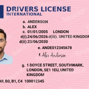 UK Driver’s License Pink Style Card